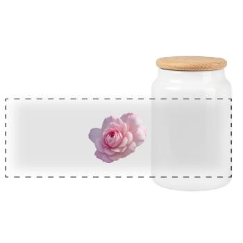 Rose Pink - Boîte à biscuits avec couvercle en bois - blanc - Devant