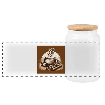 L’heure du thé - Boîte à biscuits avec couvercle en bois - blanc - Devant