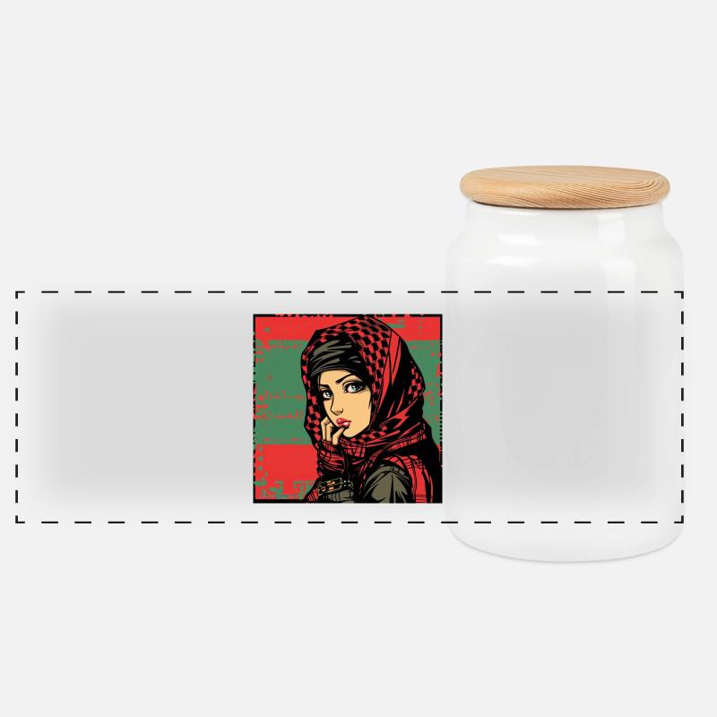 Revolution Girl - Panorama Keksdose mit Holzdeckel - Weiß