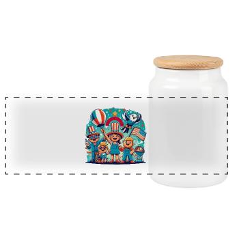 Conception personnalisée de la célébration du 4 juillet - Boîte à biscuits avec couvercle en bois - blanc - Devant