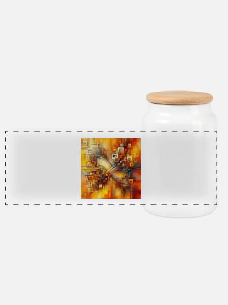 Quadrate 3 - Panorama Keksdose mit Holzdeckel - Weiß