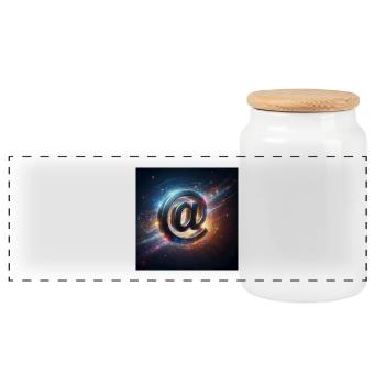 Symbol 4 - Panorama Keksdose mit Holzdeckel - Weiß - Vorne