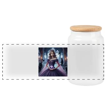 Sorcière mystique dans le château gothique - Boîte à biscuits avec couvercle en bois - blanc - Devant