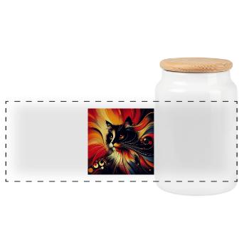 Catégorie 2 2 - Boîte à biscuits avec couvercle en bois - blanc - Devant