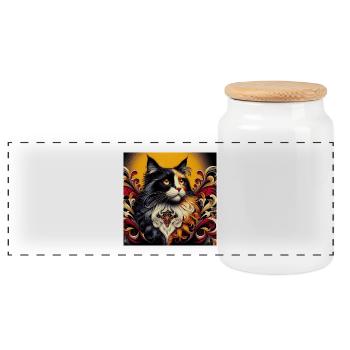 Catégorie 3 1 - Boîte à biscuits avec couvercle en bois - blanc - Devant