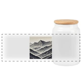 Linienberge der Schatten - Panorama Keksdose mit Holzdeckel - Weiß - Vorne