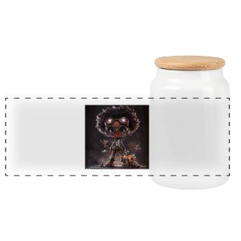  exploratrice Afro Steampunk - Boîte à biscuits avec couvercle en bois - blanc - Devant