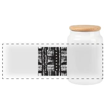 Africa Bags and Backpacks. - Panoramic Cookie Jar with Wooden Lid - white - Front