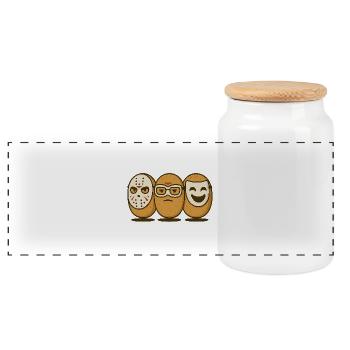 Die Brötchen-Bande – Masken-Edition - Panorama Keksdose mit Holzdeckel - Weiß - Vorne