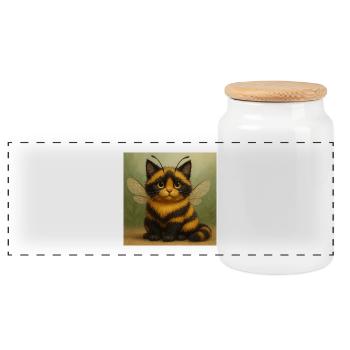Humatze - Panoramic Cookie Jar with Wooden Lid - white - Front