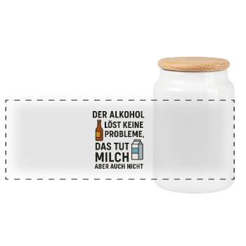 L’alcool ne résout aucun problème - Boîte à biscuits avec couvercle en bois - blanc - Devant