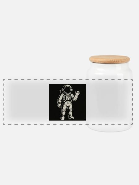 Space Buddy - Panorama Keksdose mit Holzdeckel - Weiß