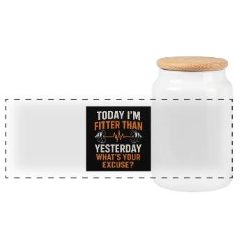 Motivation gym fitness training - Boîte à biscuits avec couvercle en bois - blanc - Devant