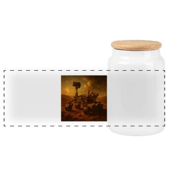 The end of the world - Panoramic Cookie Jar with Wooden Lid - white - Front