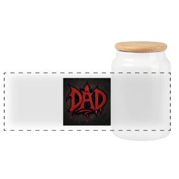 Bloody Dad's Creepy Design - Panoramic Cookie Jar with Wooden Lid - white - Front