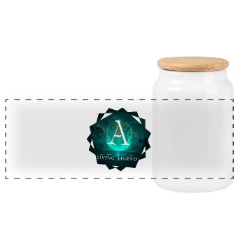 Conception mythologique d’Apsilon - Boîte à biscuits avec couvercle en bois - blanc - Devant