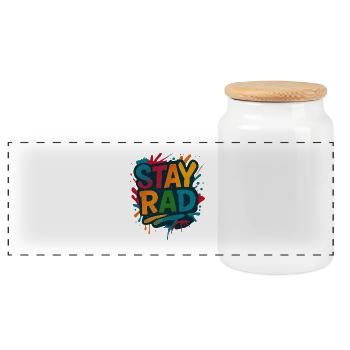 Stay Rad Graffiti - Panorama Keksdose mit Holzdeckel - Weiß - Vorne