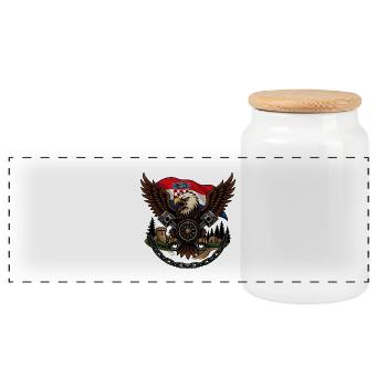Aigle Impérial Croisé de Croatie - Boîte à biscuits avec couvercle en bois - blanc - Devant