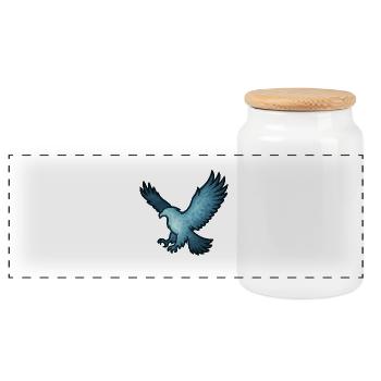 Âme Animal et Être Gardien : Aigle - Boîte à biscuits avec couvercle en bois - blanc - Devant