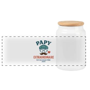 Grandpa Extraordinär – Grandpa Edition 2025 - Panorama Keksdose mit Holzdeckel - Weiß - Vorne
