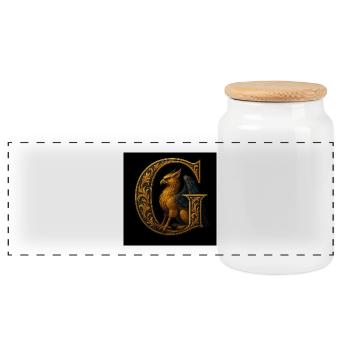 G – Magisches Ornament mit Greif - Panorama Keksdose mit Holzdeckel - Weiß - Vorne