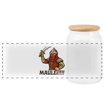 Arab Warrior – « Maulei !! » - Boîte à biscuits avec couvercle en bois - blanc - Devant