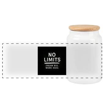 Dream Big Work Hard – Chemise de motivation - Boîte à biscuits avec couvercle en bois - blanc - Devant