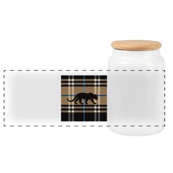 VisionWear Exclusive Plaid Pattern – Modern Street - Panorama Keksdose mit Holzdeckel - Weiß - Vorne
