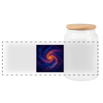Vortex galactique dans l’espace - Boîte à biscuits avec couvercle en bois - blanc - Devant