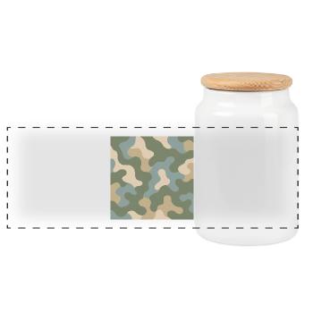 Modern camouflage hoodie - Panoramic Cookie Jar with Wooden Lid - white - Front