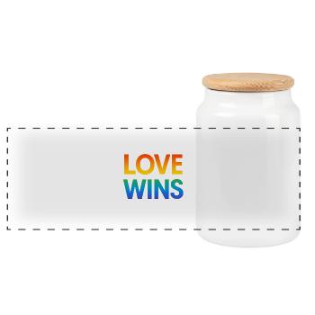Pride Regenbogen Liebe Gleichheit Vielfalt Queer - Panorama Keksdose mit Holzdeckel - Weiß - Vorne