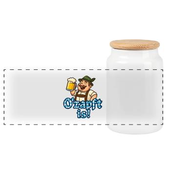 O’zapft c’est Volksfest, Lustiges Bayern & Bier Shirt - Boîte à biscuits avec couvercle en bois - blanc - Devant
