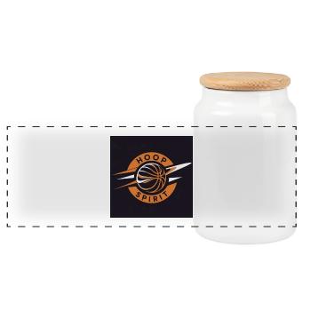 Hoop Spirit - Panoramic Cookie Jar with Wooden Lid - white - Front