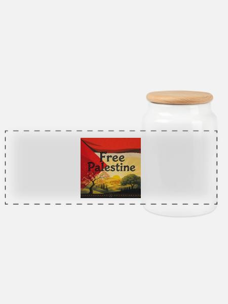 Palestine - Panorama Keksdose mit Holzdeckel - Weiß