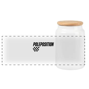 Motif de course en pole position - Boîte à biscuits avec couvercle en bois - blanc - Devant