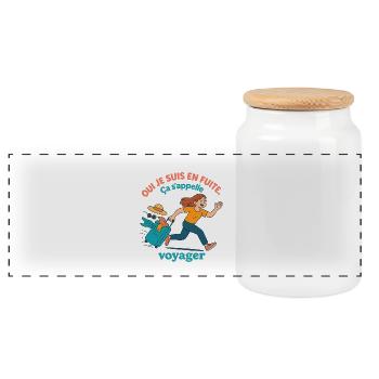 I'm on the run. It's called traveling. - Panoramic Cookie Jar with Wooden Lid - white - Front