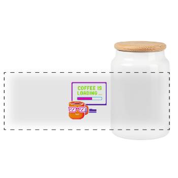 Le café est en cours de chargement - Boîte à biscuits avec couvercle en bois - blanc - Devant