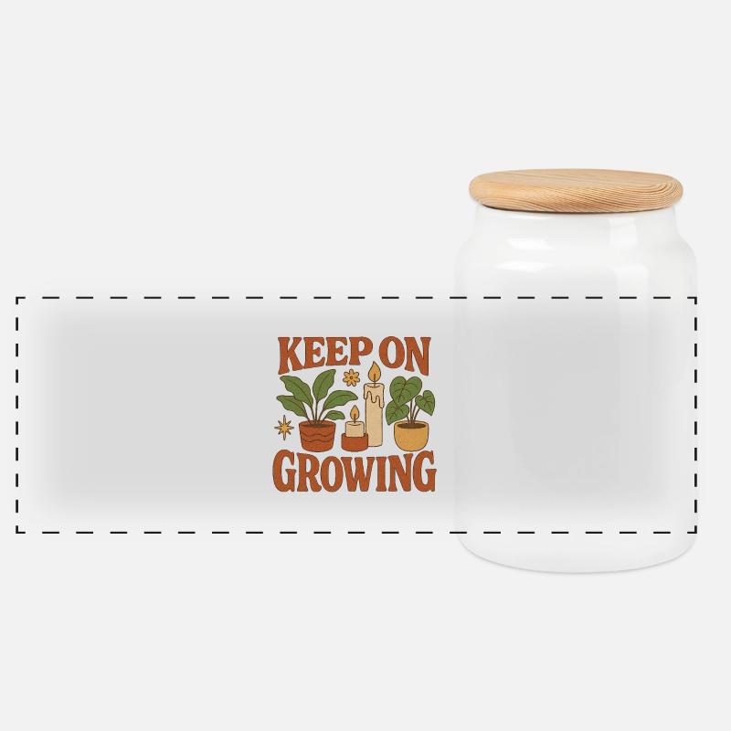 Keep_on_Growing - Panorama Keksdose mit Holzdeckel - Weiß