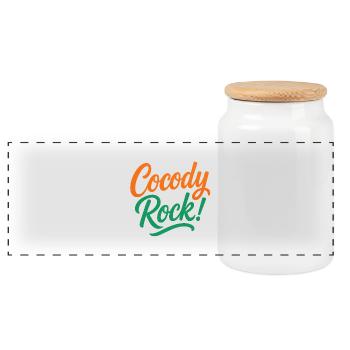 Cocody Rock - Panoramic Cookie Jar with Wooden Lid - white - Front
