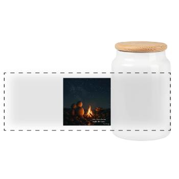 Mar&Mug story's - Panoramic Cookie Jar with Wooden Lid - white - Front