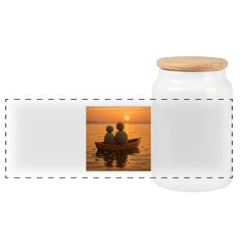 Mar&Mug Geschichte - Panorama Keksdose mit Holzdeckel - Weiß - Vorne
