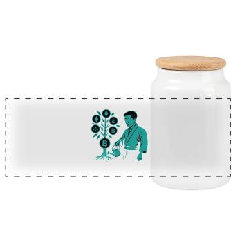 Satoshi Tree : les racines de la révolution crypto Bitcoin - Boîte à biscuits avec couvercle en bois - blanc - Devant