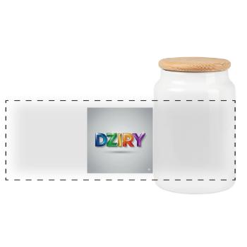 DZIRY Rainbow Gradient - Panoramic Cookie Jar with Wooden Lid - white - Front