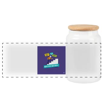 Mon sport quotidien : jurons motivants - Boîte à biscuits avec couvercle en bois - blanc - Devant