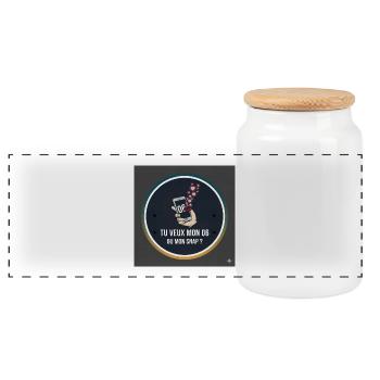 Do you want my 06 or my Snap? - Panoramic Cookie Jar with Wooden Lid - white - Front