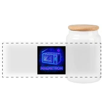 Micro-ondes néon Cosmos - Boîte à biscuits avec couvercle en bois - blanc - Devant