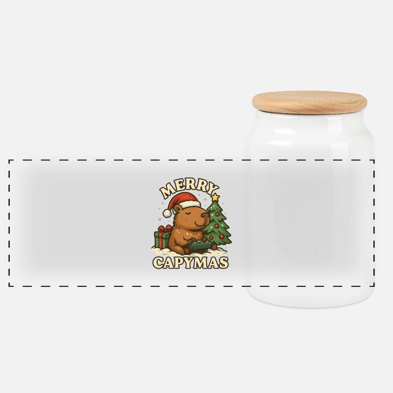 Merry Capymas – Cute Capybara Christmas 🎄
- Panorama Keksdose mit Holzdeckel - Weiß
