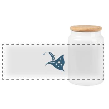 Licorne Stellaire Forte, Super-héroïne Noble - Boîte à biscuits avec couvercle en bois - blanc - Devant