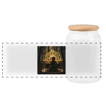 Wicca - Panorama Keksdose mit Holzdeckel - Weiß - Vorne