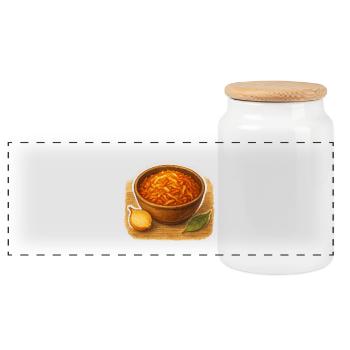 Braised cabbage - Panoramic Cookie Jar with Wooden Lid - white - Front